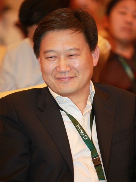 “2014綠公司年會(huì)”于4月20日-22日在廣西南寧舉行。上圖為朗詩集團(tuán)股份有限公司董事長(zhǎng)田明。(圖片來源：新浪財(cái)經(jīng) 梁斌 攝)