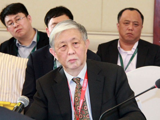 “2015中國綠公司年會”于4月20日在沈陽舉行。上圖為中國環(huán)境科學(xué)學(xué)會理事長、原國家環(huán)保總局副局長王玉慶。(圖片來源：新浪財(cái)經(jīng)劉海偉 攝)